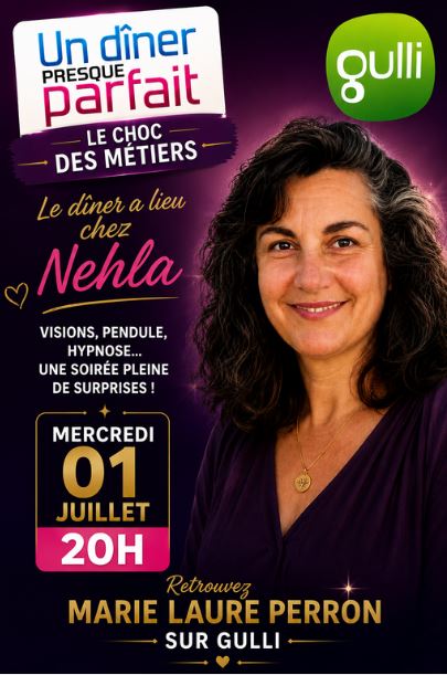 Mercredi 1er juillet à 20 h sur Gulli… Les visions s'intensifient.  L'atmosphère change. Les énergies sont différentes. Ce soir, le dîner a lieu chez Nehla dans Un Dîner Presque Parfait – Le Choc des Métiers.